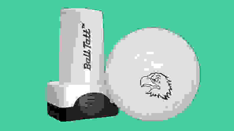 Bald eagler Ball Tatt golf ball stamp on a green background.