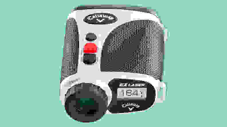 Callaway EZ Laser Rangefinder on teal background.