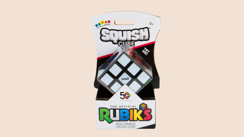 A squishy Rubik's cube in a box.